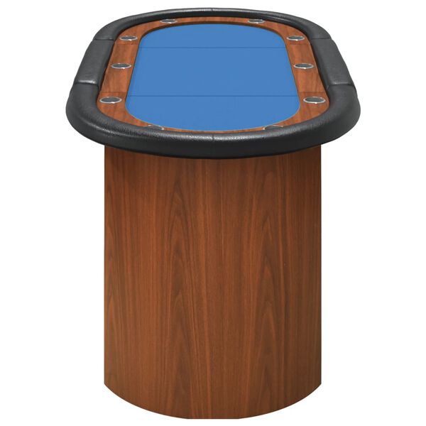 vidaXL Τραπέζι Πόκερ για 10 Παίκτες Μπλε 160 x 80 x 75 εκ.