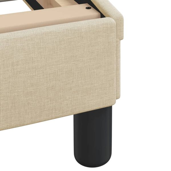 vidaXL Σκελετός Κρεβατιού Χωρίς Στρώμα Κρεμ 200x200 εκ. Υφασμάτινο