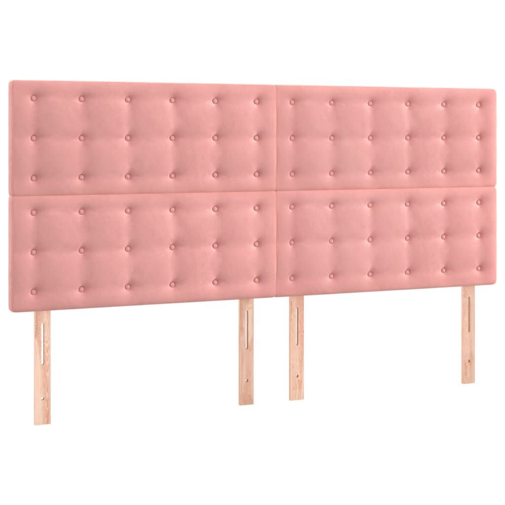 vidaXL Κρεβάτι Boxspring με Στρώμα Ροζ 180x200 εκ. Βελούδινο