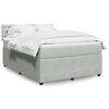 vidaXL Κρεβάτι Boxspring με Στρώμα Ανοιχτό Γκρι 140x190 εκ. Βελούδινο