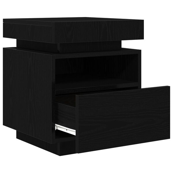 vidaXL Κομοδίνο 2 pcs Μαύρη δρυς 40 x 39 x 48.5 εκ. Επεξεργασμένο ξύλο