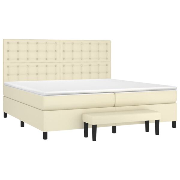 vidaXL &Kappa;&rho;&epsilon;&beta;ά&tau;&iota; Boxspring &mu;&epsilon; &Sigma;&tau;&rho;ώ&mu;&alpha; &Kappa;&rho;&epsilon;&mu; 200x200 &epsilon;&kappa;. &Sigma;&upsilon;&nu;&theta;&epsilon;&tau;&iota;&kappa;ό &Delta;έ&rho;&mu;&alpha;