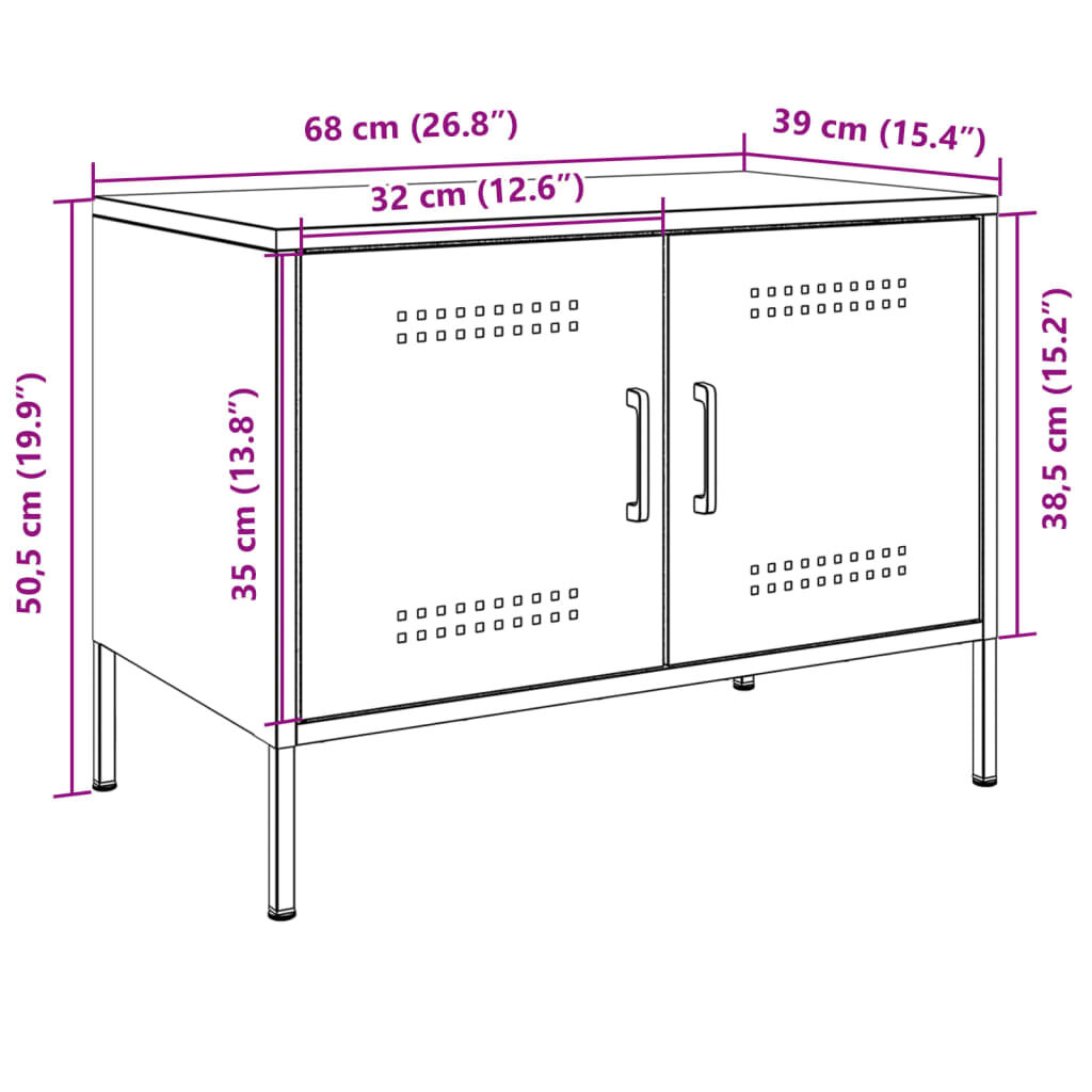 vidaXL Έπιπλα Τηλεόρασης 2 τεμ. Ανθρακί 68x39x50,5 εκ. από Χάλυβα