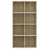 vidaXL Ραφιέρα/Βιβλιοθήκη Λευκή/Sonoma 66x30x130 εκ. από Μοριοσανίδα