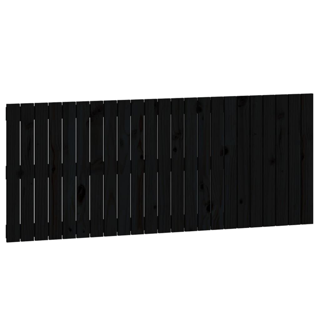vidaXL Κεφαλάρι Τοίχου Μαύρο 147x3x60 εκ. από Μασίφ Ξύλο Πεύκου