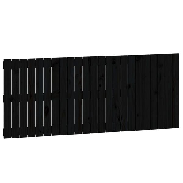 vidaXL Κεφαλάρι Τοίχου Μαύρο 147x3x60 εκ. από Μασίφ Ξύλο Πεύκου