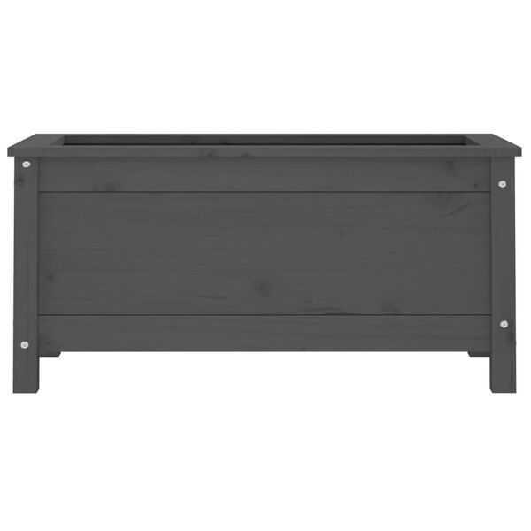 vidaXL Ζαρντινιέρα Γκρι 82,5 x 40 x 39 εκ. από Μασίφ Ξύλο Πεύκου