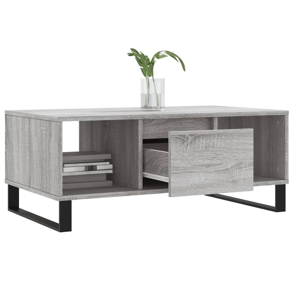 vidaXL Τραπεζάκι Σαλονιού Γκρι Sonoma 90x50x36,5εκ. Επεξεργασμένο Ξύλο