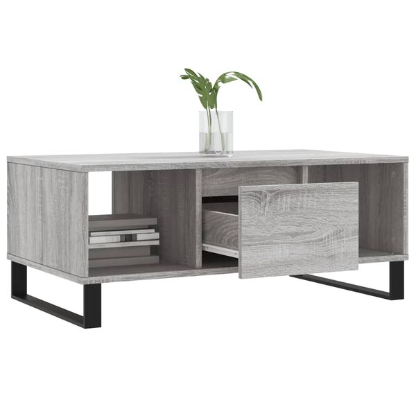 vidaXL Τραπεζάκι Σαλονιού Γκρι Sonoma 90x50x36,5εκ. Επεξεργασμένο Ξύλο
