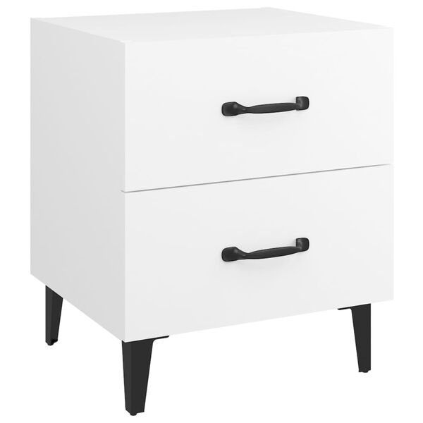 vidaXL Κομοδίνα 2 τεμ. Λευκά 40 x 35 x 47,5 εκ.