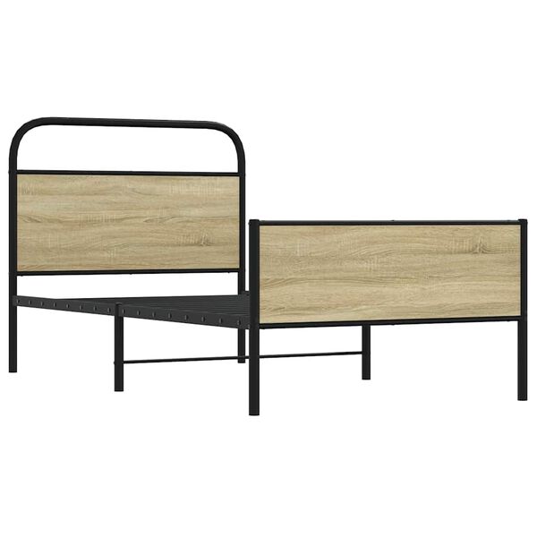 vidaXL Πλαίσιο Κρεβ. Χωρ. Στρώμα Sonoma Δρυς 90x200 εκ. Επεξ. Ξύλο