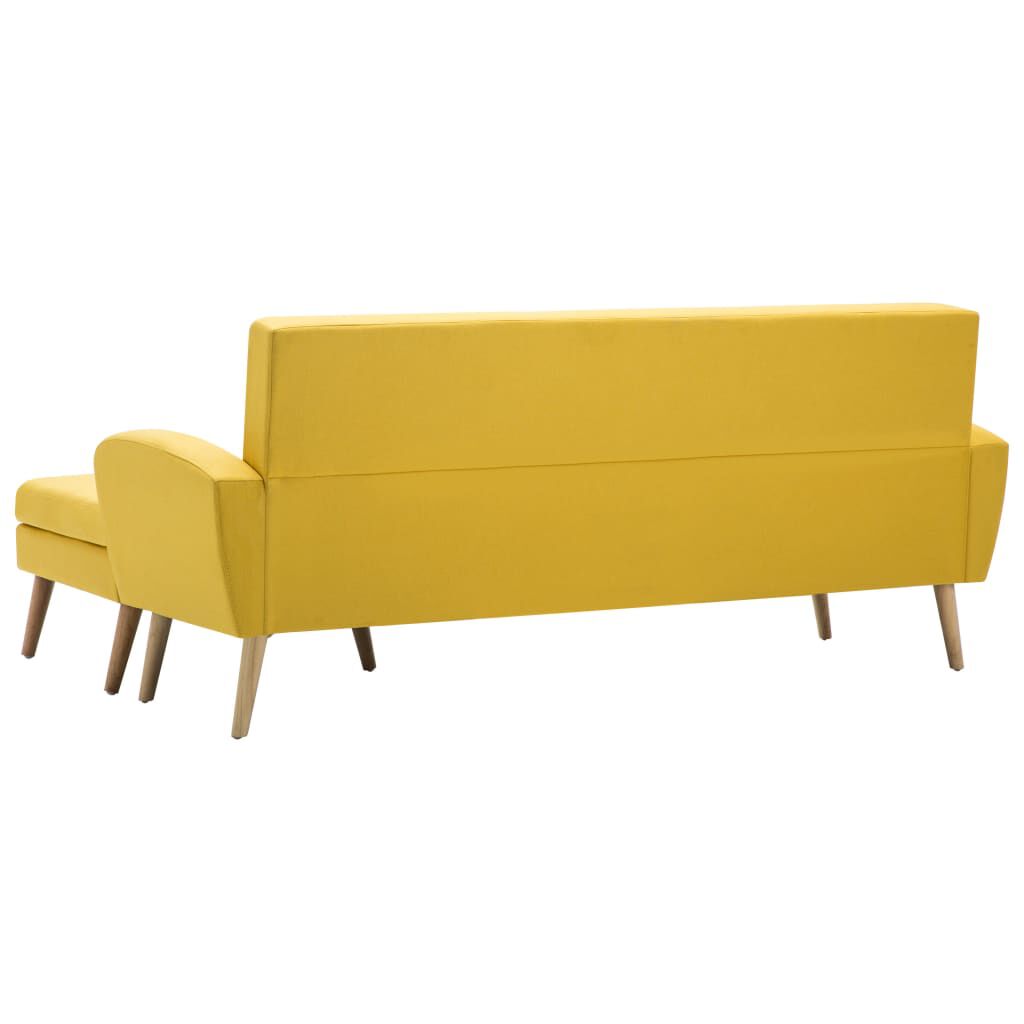 vidaXL Καναπές Γωνιακός Κίτρινος 186 x 136 x 79 εκ. Υφασμάτινος