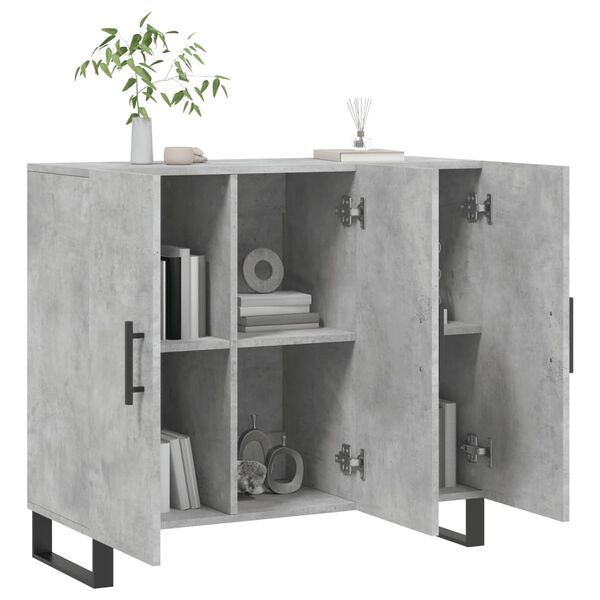 vidaXL Ντουλάπι Γκρι Σκυροδέματος 90x34x80 εκ. Επεξεργασμένο Ξύλο