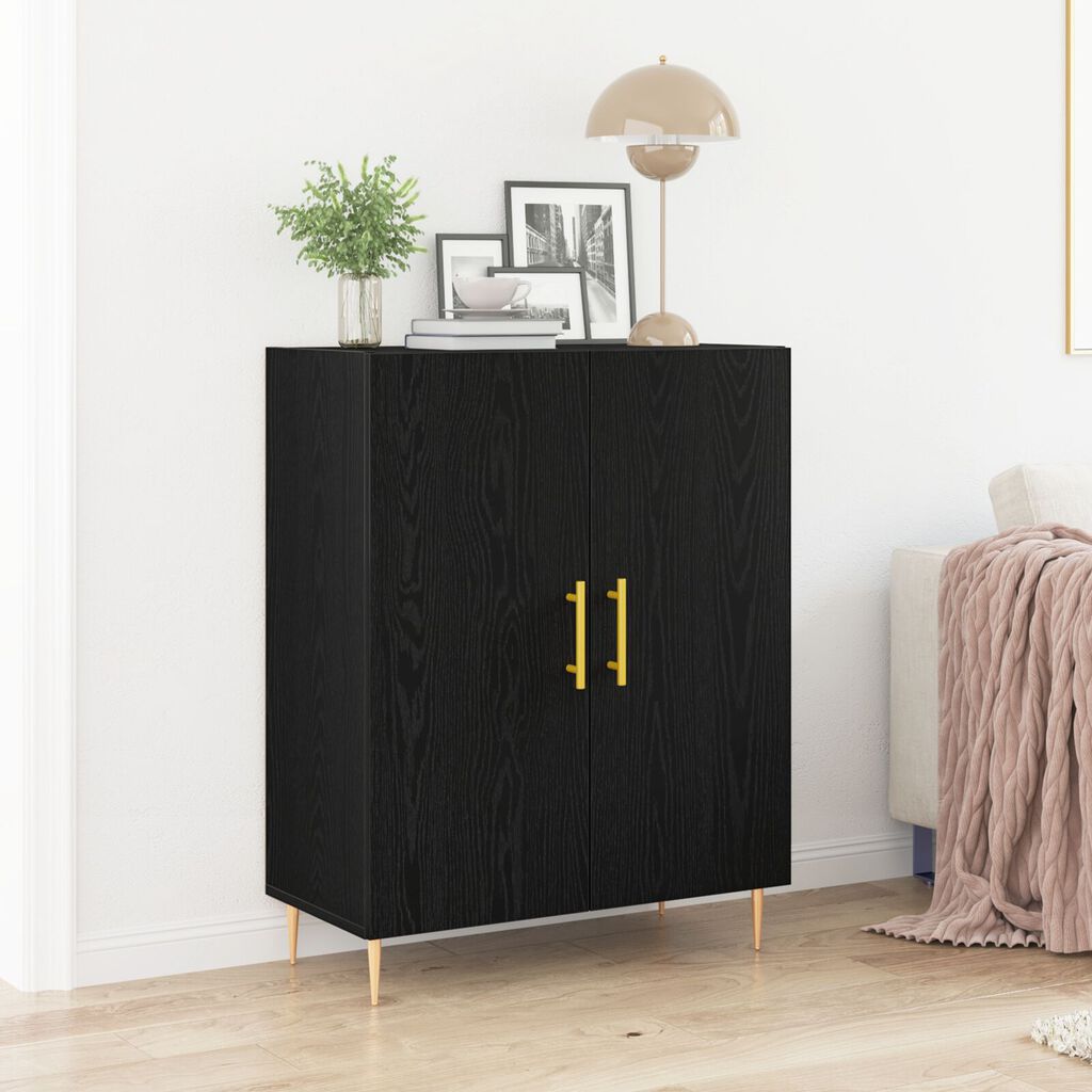 vidaXL Μπουφές Μαύρο Δρυς 69,5x34x90 εκ. Κατασκευασμένο από Ξύλο