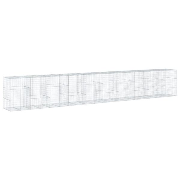 vidaXL Συρματοκιβώτιο με Κάλυμμα 1000x100x150 εκ. Γαλβανισμένο Χάλυβα