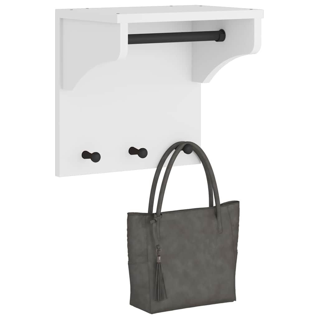 vidaXL Επίτοιχη κρεμάστρα παλτών SANDNES Λευκό 43x30x42 εκ. Πεύκο ξύλο