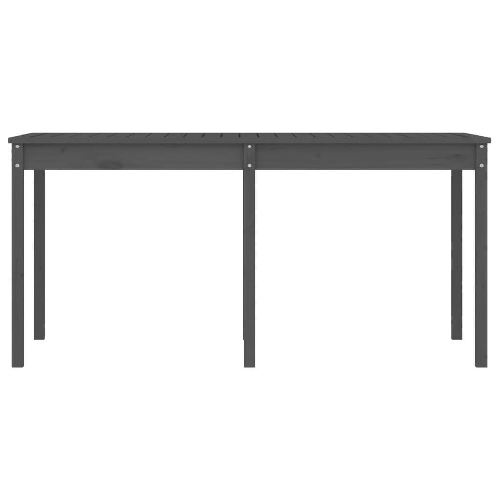 vidaXL Τραπέζι Κήπου Γκρι 159,5x82,5x76 εκ. από Μασίφ Ξύλο Πεύκου