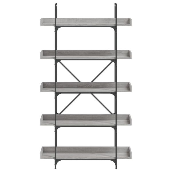 vidaXL Βιβλιοθήκη 5 Επιπέδων Γκρι Sonoma 100x33x180,5εκ. Επεξεργ. Ξύλο