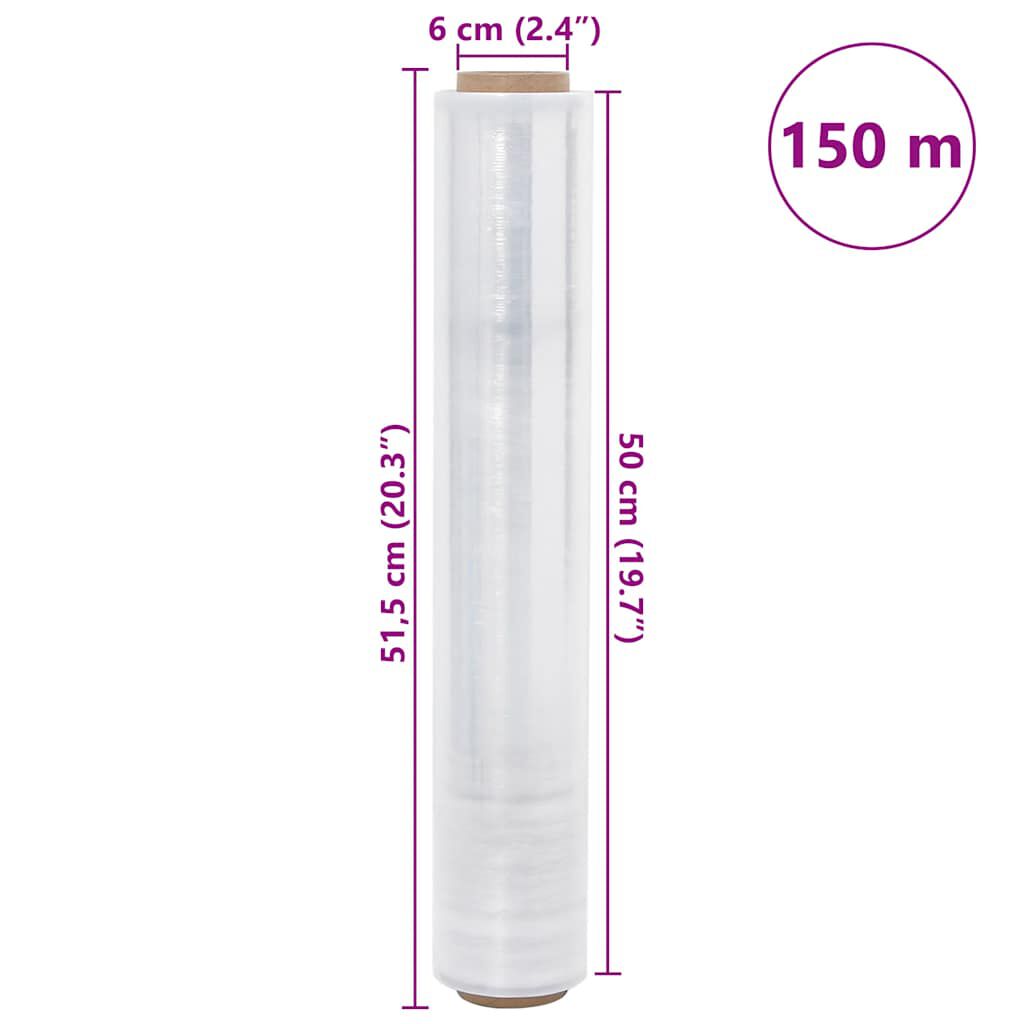 vidaXL Stretch Film 2 τεμάχια Διαφανές 20 μm 50 cm x 150 m