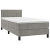 vidaXL Κρεβάτι Boxspring με Στρώμα & LED Αν.Γκρι 90x190 εκ. Βελούδινο