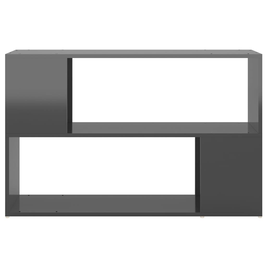vidaXL Βιβλιοθήκη Γυαλιστερό Γκρι 100 x 24 x 63 εκ. από Μοριοσανίδα