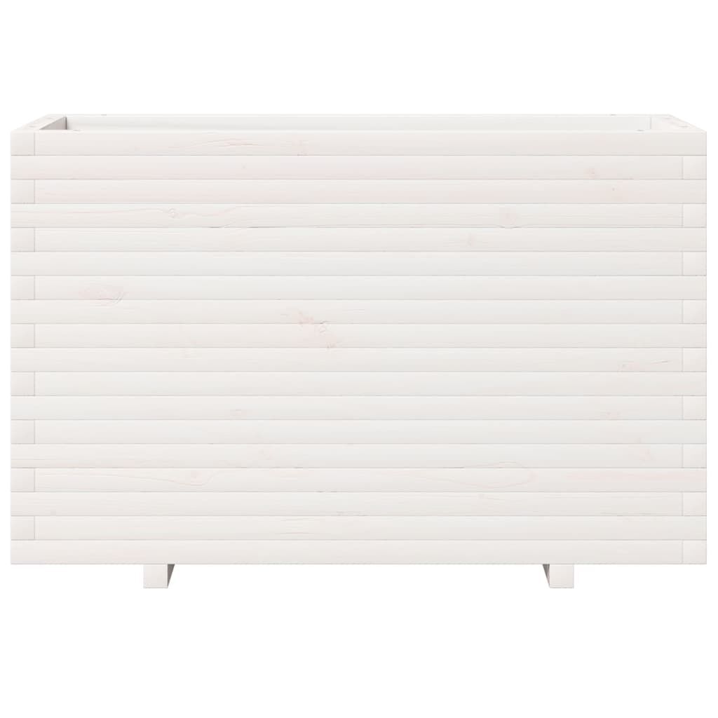 vidaXL Ζαρντινιέρα Κήπου Λευκή 110x40x72,5 εκ. από Μασίφ Ξύλο Πεύκου