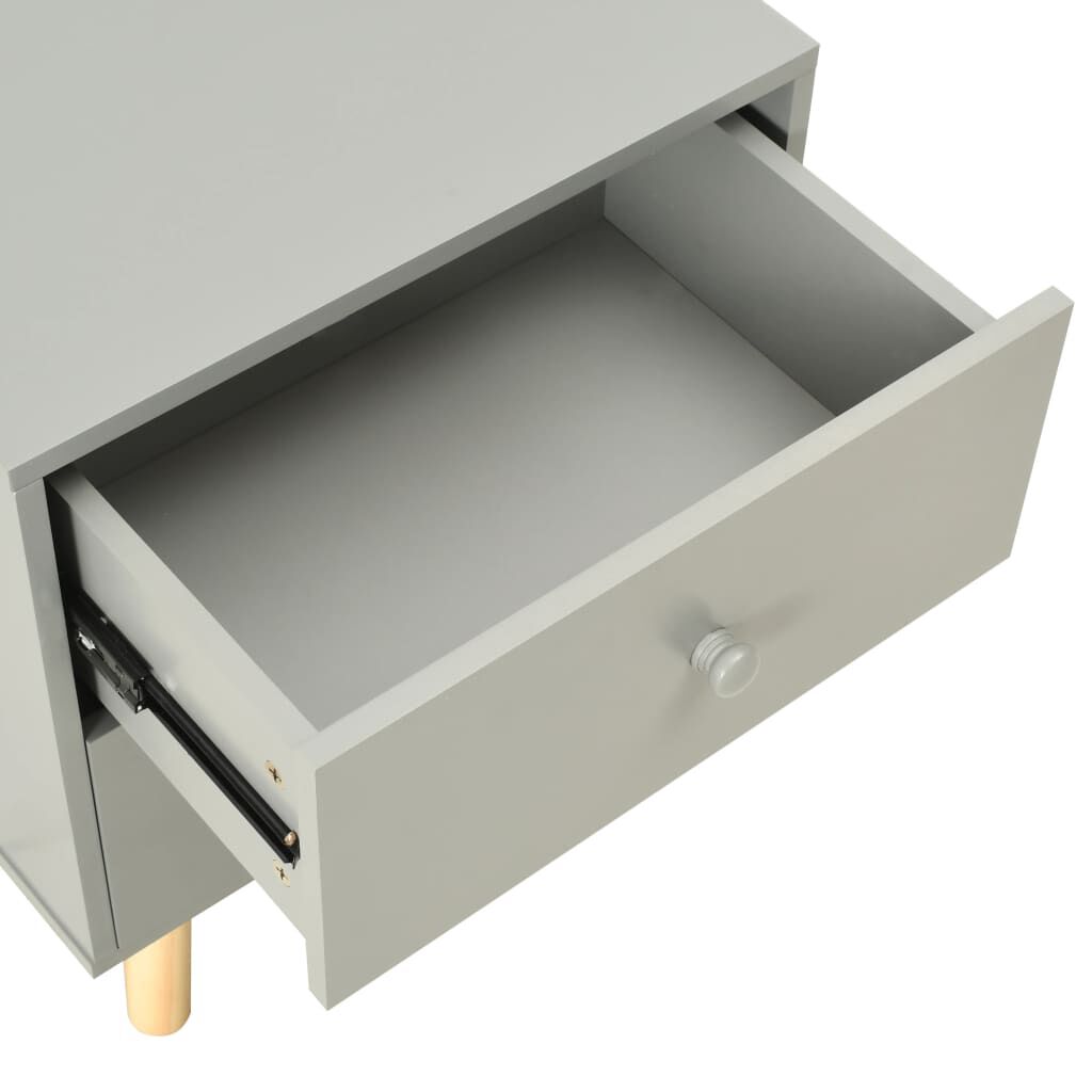 vidaXL Κομοδίνα 2 τεμ. Γκρι 40 x 30 x 50 εκ. από Μασίφ Ξύλο Πεύκου