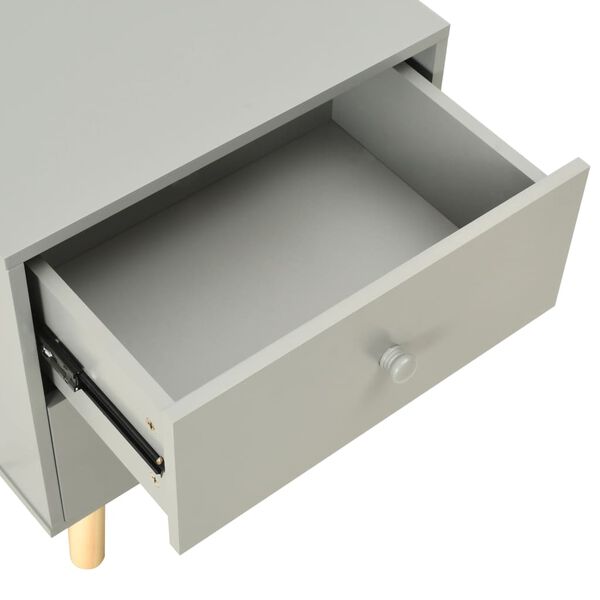 vidaXL Κομοδίνα 2 τεμ. Γκρι 40 x 30 x 50 εκ. από Μασίφ Ξύλο Πεύκου