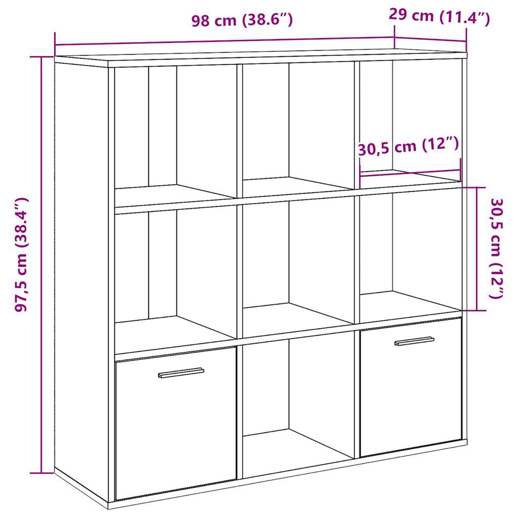 vidaXL Βιβλιοθήκη Artisan Δρυς 98x29x97,5 εκ. Επεξεργασμένο Ξύλο