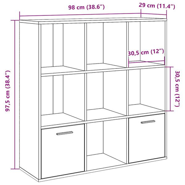 vidaXL Βιβλιοθήκη Artisan Δρυς 98x29x97,5 εκ. Επεξεργασμένο Ξύλο