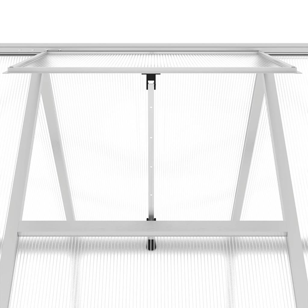 vidaXL Θερμοκήπιο με Πλαίσιο Βάσης Ασημί 445x169x195 εκ. Αλουμινίου