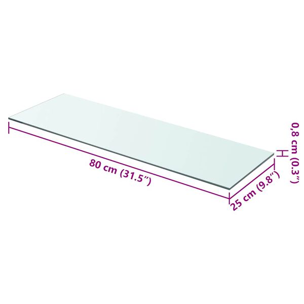 vidaXL Ράφια Πάνελ 2 τεμ. Διάφανα 80 x 25 εκ. Γυάλινα