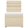 vidaXL Κρεβάτι Boxspring με Στρώμα Κρεμ 90x200 εκ.Υφασμάτινο