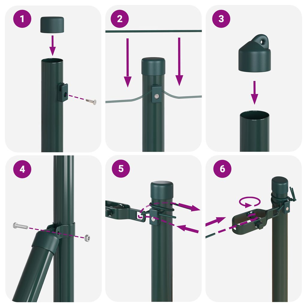 vidaXL Γκριζωποί Πόλοι Φράχτη 13 τεμάχια Ø32 mm 80 cm Γαλβανισμένος Χάλυβας