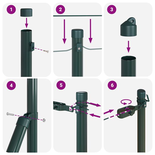 vidaXL Γκριζωποί Πόλοι Φράχτη 13 τεμάχια Ø32 mm 80 cm Γαλβανισμένος Χάλυβας
