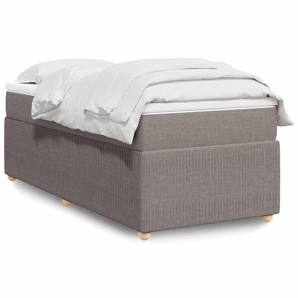 vidaXL &Kappa;&rho;&epsilon;&beta;ά&tau;&iota; Boxspring &mu;&epsilon; &Sigma;&tau;&rho;ώ&mu;&alpha; Taupe 100 x 200 &epsilon;&kappa;. &Upsilon;&phi;&alpha;&sigma;&mu;ά&tau;&iota;&nu;&omicron;