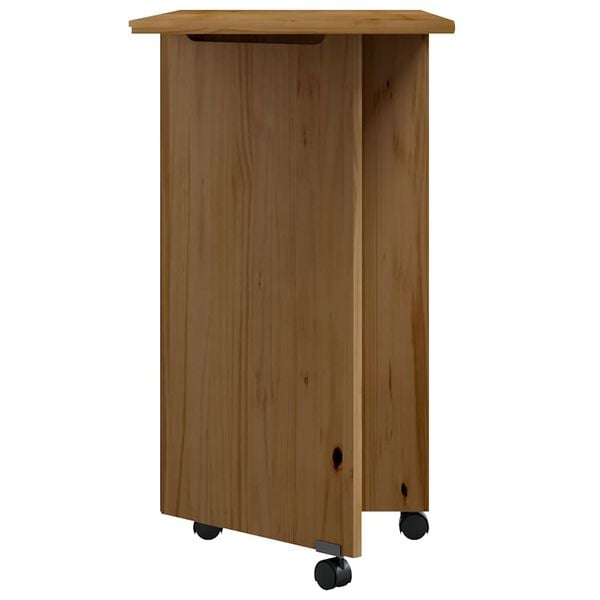 vidaXL Ντουλάπι Κυλιόμενο με Γραφείο MOSS Μελί Καφέ Μασίφ Ξύλο Πεύκου