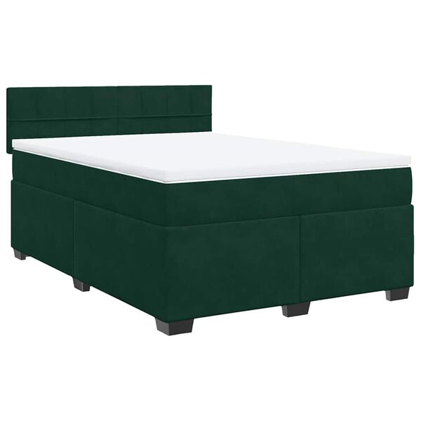 vidaXL &Kappa;&rho;&epsilon;&beta;ά&tau;&iota; Boxspring &mu;&epsilon; &Sigma;&tau;&rho;ώ&mu;&alpha; &Sigma;&kappa;&omicron;ύ&rho;&omicron; &Pi;&rho;ά&sigma;&iota;&nu;&omicron; 140x200&epsilon;&kappa;. &Beta;&epsilon;&lambda;&omicron;ύ&delta;&iota;&nu;&omicron;