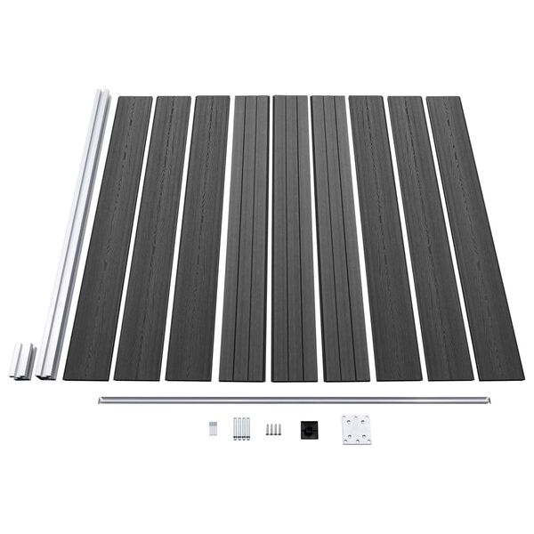 vidaXL Σετ Πάνελ Περίφραξης Μαύρο 526 x 186 εκ. από WPC