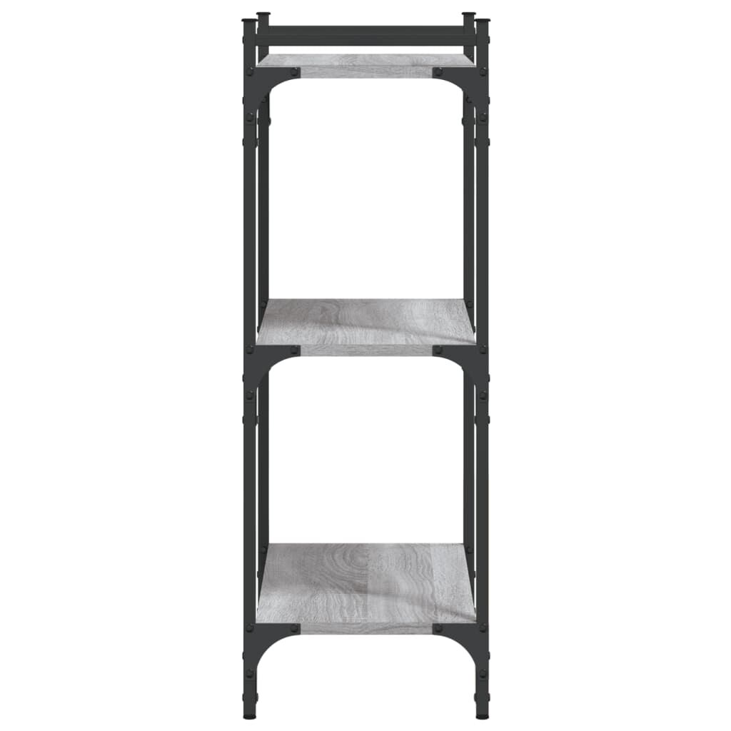 vidaXL Βιβλιοθήκη 3 Επιπέδων Γκρι Sonoma 60x30x86 εκ. Επεξεργ. Ξύλο