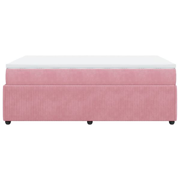 vidaXL Κρεβάτι Boxspring με Στρώμα Ροζ 120x190 εκ. Βελούδινο