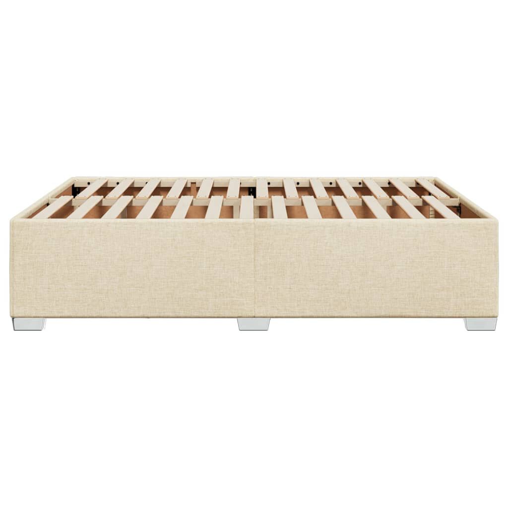 vidaXL Σκελετός Κρεβατιού Χωρίς Στρώμα Κρεμ 140x190 εκ. Υφασμάτινο