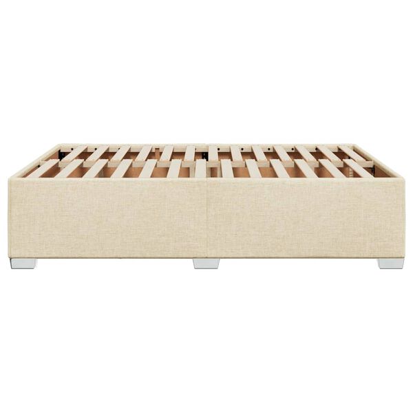 vidaXL Σκελετός Κρεβατιού Χωρίς Στρώμα Κρεμ 140x190 εκ. Υφασμάτινο