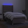 vidaXL &Kappa;&rho;&epsilon;&beta;ά&tau;&iota; Boxspring &mu;&epsilon; &Sigma;&tau;&rho;ώ&mu;&alpha; & LED Taupe 90x190 &epsilon;&kappa;. &Upsilon;&phi;&alpha;&sigma;&mu;ά&tau;&iota;&nu;&omicron;