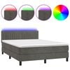 vidaXL &Kappa;&rho;&epsilon;&beta;ά&tau;&iota; Boxspring &mu;&epsilon; &Sigma;&tau;&rho;ώ&mu;&alpha; & LED &Sigma;&kappa;. &Gamma;&kappa;&rho;&iota; 140x190&epsilon;&kappa;. &Beta;&epsilon;&lambda;&omicron;ύ&delta;&iota;&nu;&omicron;