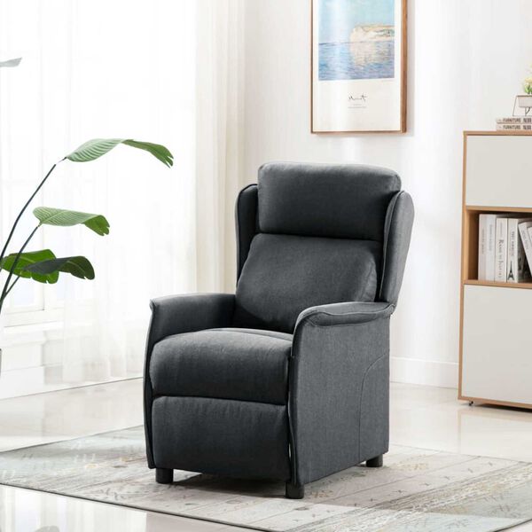vidaXL Πολυθρόνα Recliner Σκούρο Γκρι Ύφασμα