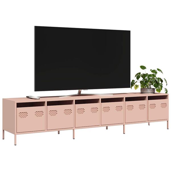 ντουλάπι τηλεόρασης vidaXL Ροζ 202x39x43,5 cm Ατσάλι ψυχρής έλασης