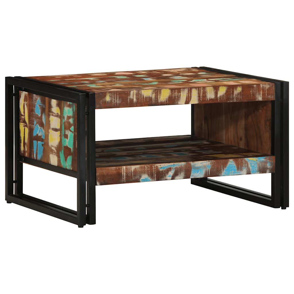 vidaXL Τραπεζάκι σαλονιού πολύχρωμο 70x50x38cm Ξύλο μασίφ αναγεννημένο