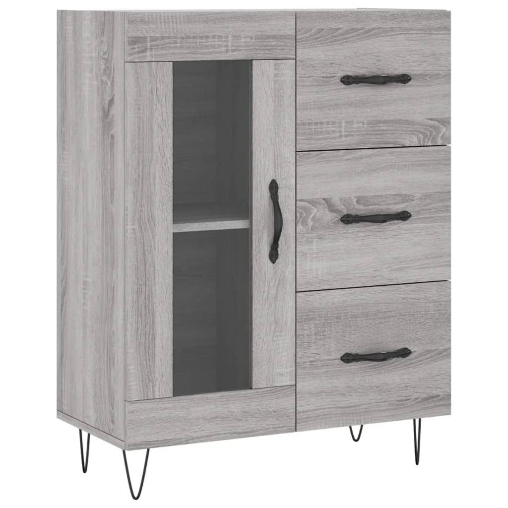 vidaXL Ντουλάπι Γκρι Sonoma 69,5 x 34 x 180 εκ. Επεξεργασμένο Ξύλο
