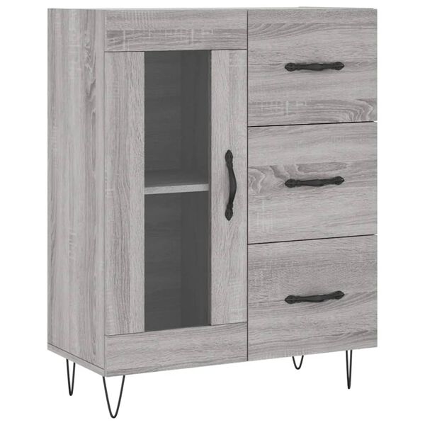 vidaXL Ντουλάπι Γκρι Sonoma 69,5 x 34 x 180 εκ. Επεξεργασμένο Ξύλο